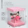 Gift box for flowers with a vase and PVC windows folding, packaging, "love", 23 x 30 x 23 cm