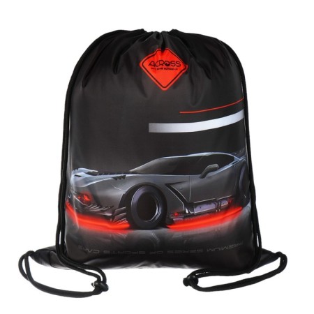 School backpack 37 x 28 x 13cm, ergonomic back, Across 557, black/red-10