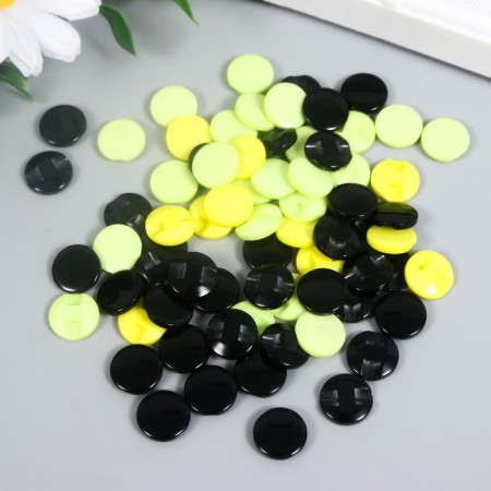 Buttons plastic on the midnight "Bulk multicolor" 1.3x1.3 cm set 50 pcs 2x5x5.5 cm