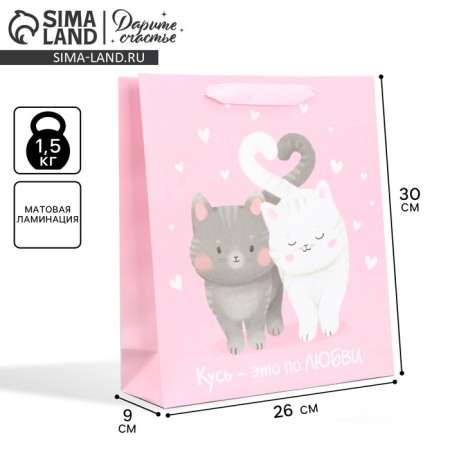 Package Gift Laminated Vertical, packaging, “Love and heat”, m 26 x 30 x 9 cm