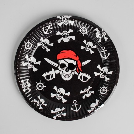 Disposable paper plate "Pirate", 18 cm-2