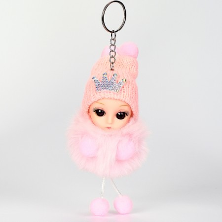 Soft toy "Winter doll" on a key fob, 16 cm, color mix-4