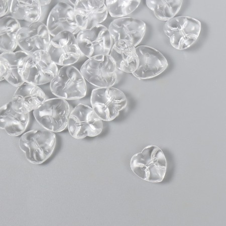 Buttons plastic on midnight "Heart. Crystal" Transparent set 40 pcs 1.2x1.2 cm