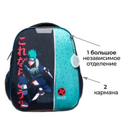 School backpack, 37 x 28 x 19 cm, calligrata volt "Anime Fighter"-2