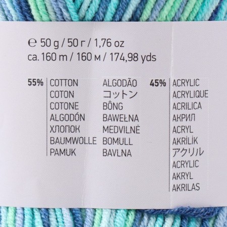 Yarn "Jeans Crazy" 55% cotton, 45% acrylic 160m/50g (7204 print)-3