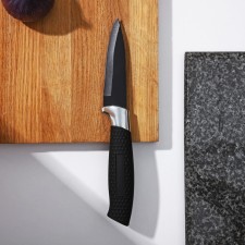 Kitchen knife with an anti-wagoning coating of the “super-tack” shares, a blade 9 cm, black color is black