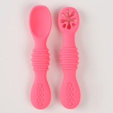 Set of children's cutlery, pink color