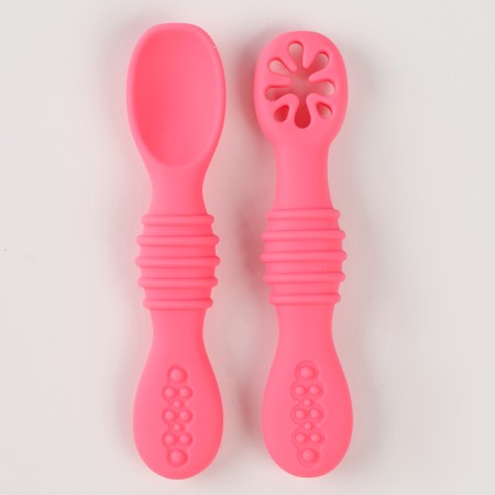 Set of children's cutlery, pink color