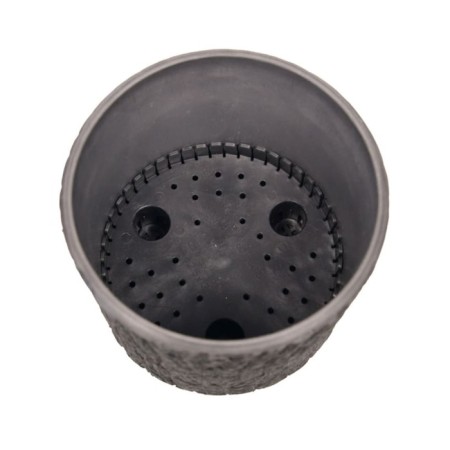 Round pot for flowers, 4 liter charcoal 20.5x20x20cm-1
