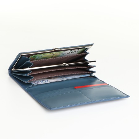 Women's wallet on magnets, blue color-3