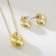 Set 2 objects: earrings, pendant "drop", color gold, 40 cm