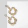 Earrings with rhinestones "Heart" interweaving, white color in gold