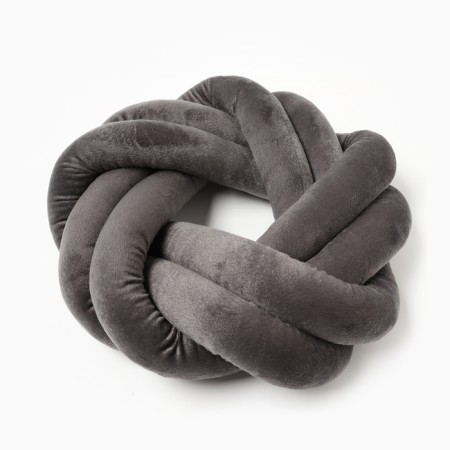 Pillow-Susel "Ethel", d = 33cm, gray color, velor-3