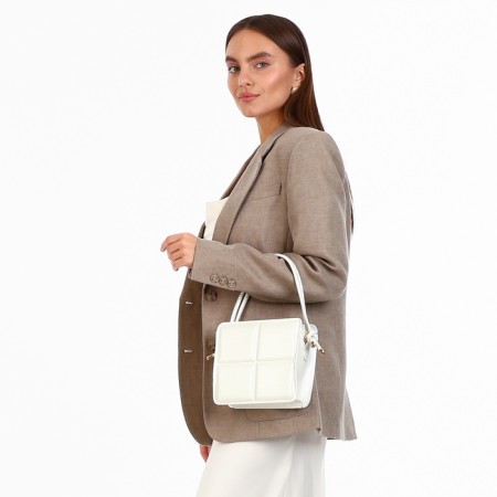 Bag Cross-Bodi with a zipper, white color-6