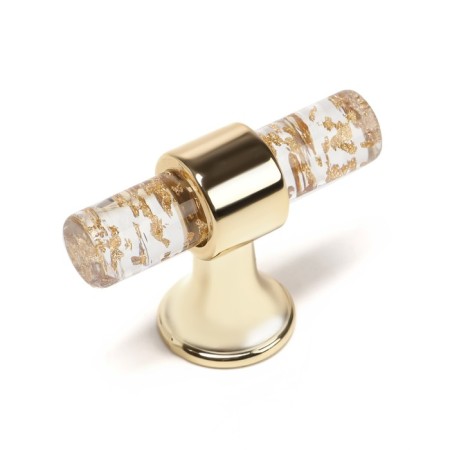 Handle button Cappio PK106, D = 12 mm, plastic, color transparent gold/gold