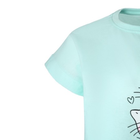 Homemade female "cat" (T -shirt/shorts), mint color/pink, size 46-9