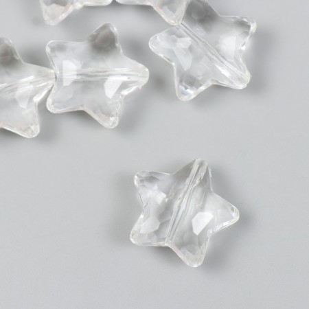 Beads for creativity plastic "Stars with faces" Transparent set 25 grams 1.2x2.7x2.8 cm