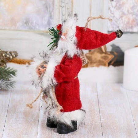 Santa Claus "in a red fur coat, with forest guns" 16 cm-1
