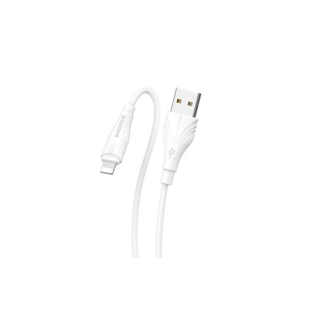 Cable Borofone BX18, Lightning - USB, 2.4 A, 1 m, PVC braid, white-2