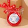 A satin ribbon "Snowflakes", red, 2 cm × 25 yards (22.5 m)