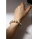 Bracelet Pearl "Bride" with rhinestones, ball No. 12, milk color, d = 5.5 cm