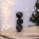 New Year's Christmas Balls “with NG, Kruch”, for the New Year, plastic, d = 6, 3 pcs., Black color