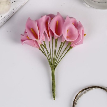 Decor for creativity "Calla" mix, 11 cm (1 set = 1 bouquet) in the bouquet 12 flowers-2