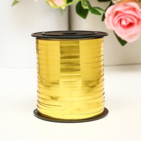Tape for decor and gifts, gold, metallized, 0.5 cm x 250 m-1