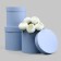 A set of hats 3 in 1 gray -blue, 21.5 x 22 - 18.5 x 19 cm