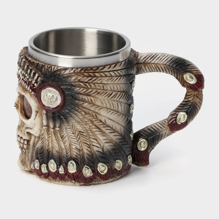 Stainless steel mug, 400 ml, beige color-2