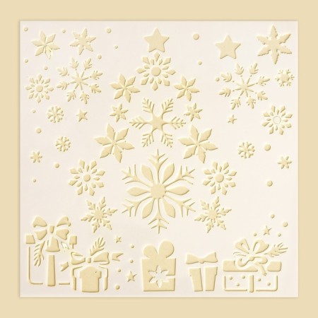 Stencil for creativity "Christmas tree with gifts", 15 x 15 cm, plastic-2