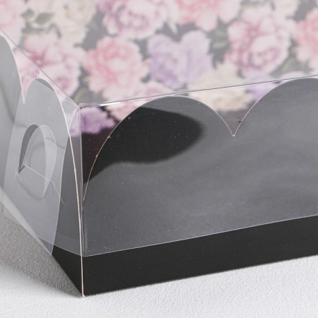 Cookie box, confectionery packaging with PVC lid, Present, 20 x 30 x 8 cm-3