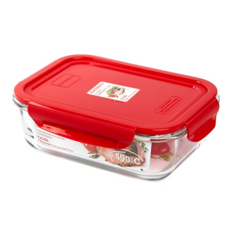 Oursson glass container, 1 l, red-2