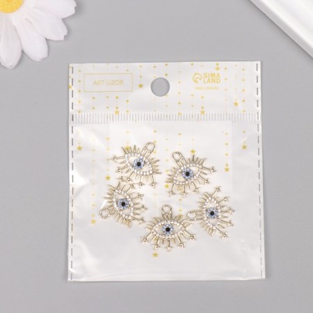 Decor for creativity metal, rhinestones "All -seeing Eye" gold 1.9x2.2x0.3 cm-3