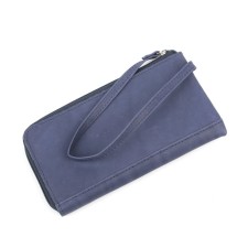 Пр1061 Портмоне на молнии, отдел для монет/карт(3)/купюр, цвет синий шора 11,5х20х1,5см