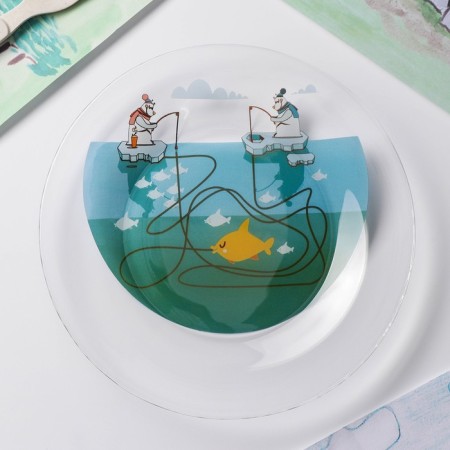 The plate of the share "Catch big and small", D = 20 cm
