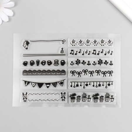 Stamp for creativity Silicon "Festive flags" 16x11 cm