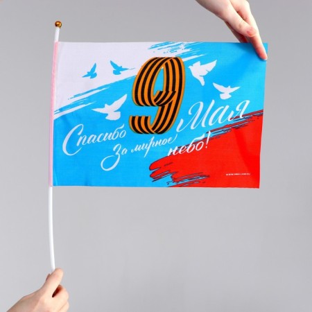 Флаг «Спасибо за мирное небо» 30х20см-2