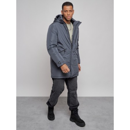 Extensive male winter park, size 50, dark gray color-11