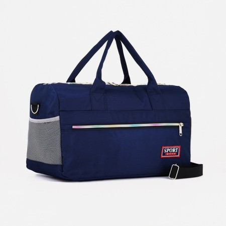 Sports bag with zipper, shoes, long belt, blue color