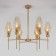 EUROSVET PRISM ceiling lamp 60143/6, E14, 6x60W, 700x700x680 mm, brass color