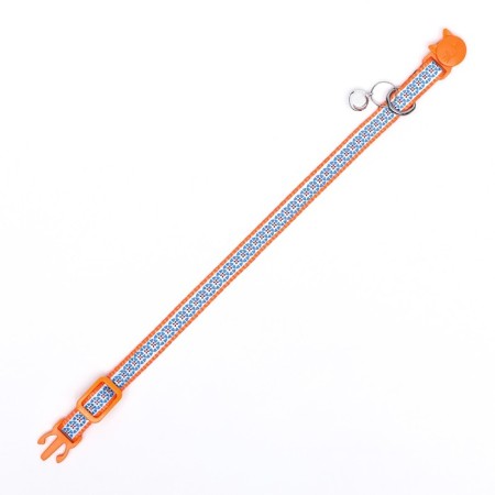 A collar with a decorative reflective strip, imitation of nylon, 30 x 1 cm, orange-3