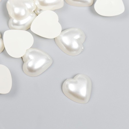 Decor for creativity plastic "Pearl heart" 1.2x1.2 cm