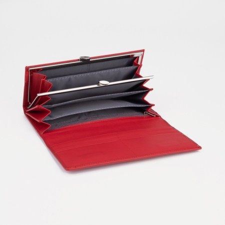Women's wallet on magnets, red color-2