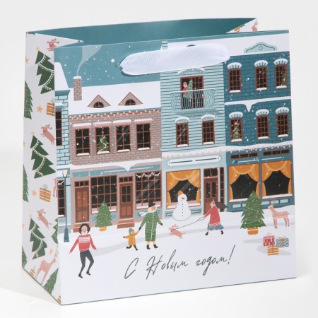 Package Laminated Square "Horm of Journal at the Christmas tree", 22 x 22 x 11 cm, New Year-2