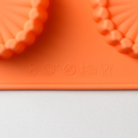Baking uniform “Conddy”, silicone, 8 cells, 28 × 16 × 2.1 cm (D = 5.4 cm), Orange color-3