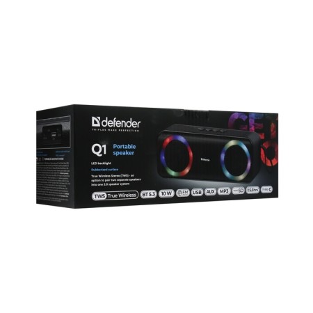 The portable column Defender Q1, 10W, 1200 mm, BT, FM, USB, Microsd, AUX, backlight-13