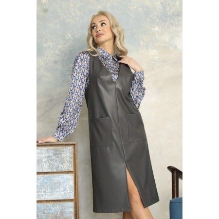 Women's dress, size 48, gray color-8