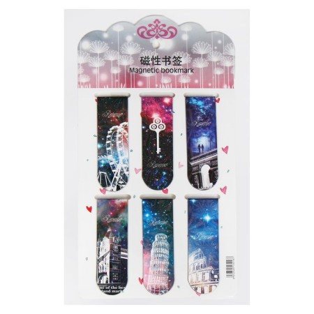 A set of magnetic bookmark for books Calligrata 6 pieces, "attractions", mix-7