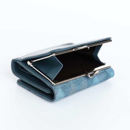 Women's wallet on magnets, blue color-3